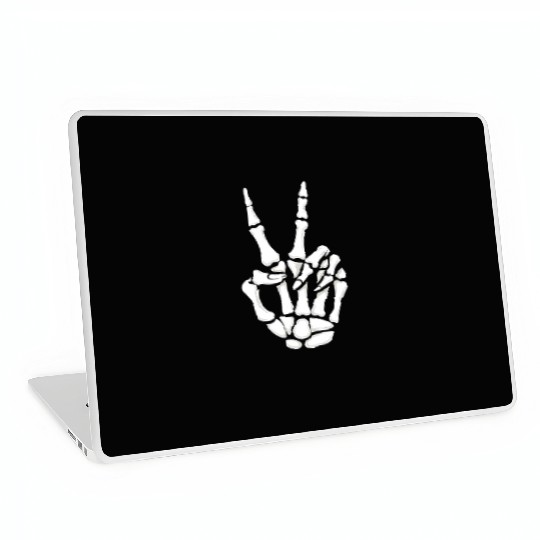 Skeleton Hand Peace Sign Cool Halloween Laptop Skins