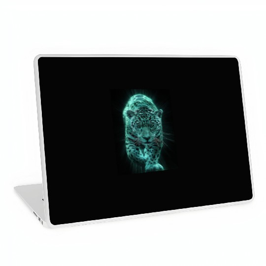 Neon Jaguar in Motion Laptop Skins