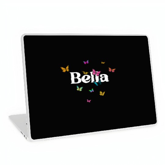BELLA - beautiful girl name with cute butterflies Laptop Skins