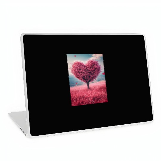 Romantic Heart Tree in Bloom Laptop Skins