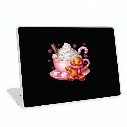 Whimsical Holiday Hot Chocolate Scene Laptop Skins