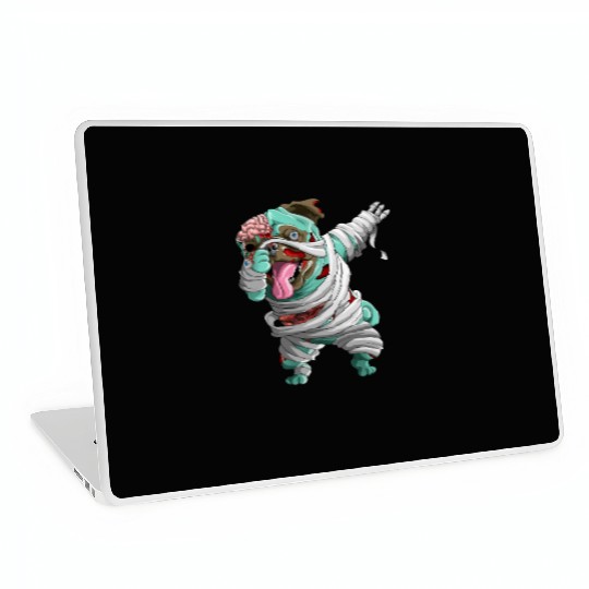 Dabbing Zombie Mummy Pug Cute Halloween Pugs  Laptop Skins