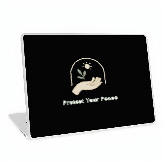 Peaceful Nature Hand with Sun and Leaf Laptop Skins