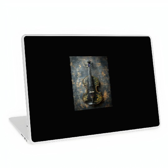 Elegant Black and Gold Violin Laptop Skins