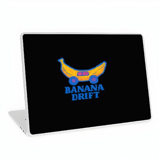 Whimsical Banana Drift Car Design Laptop Skins