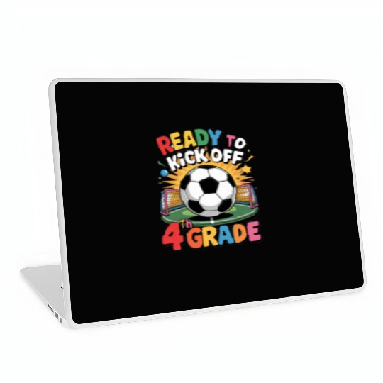 Fun Back To School Ready To Kick Off 4th Grade Kid Laptop Skins