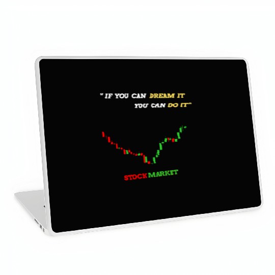 Inspirational Stock Market Growth Quote Laptop Skins