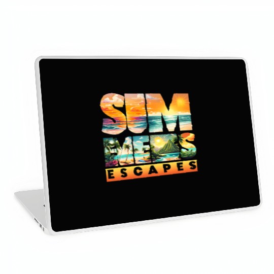Tropical Sunset Beach Scene Laptop Skins