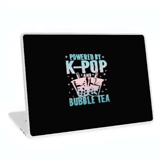 Powered by K-Pop and Bubble Tea | Cute Kawaii Boba Laptop Skins