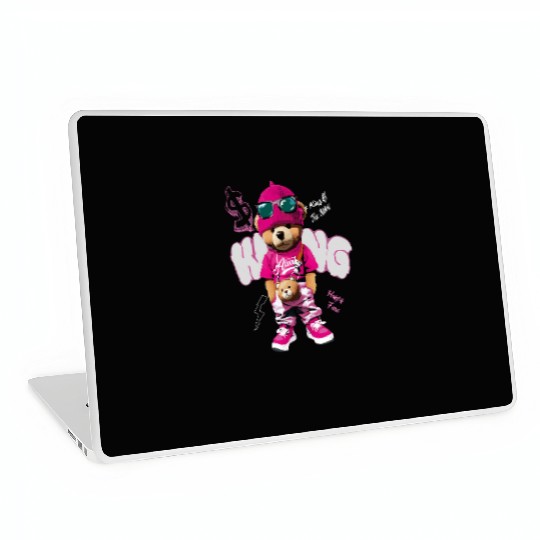 Trendy Teddy Bear Streetwear Design Laptop Skins