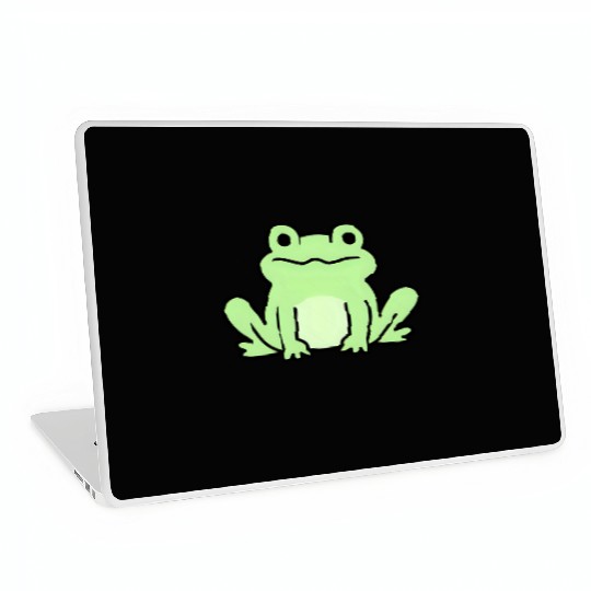 Lime Green Cartoon Frog Design Laptop Skins