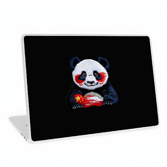 Chinese Panda Bear Red Yellow National Flag Patrio Laptop Skins