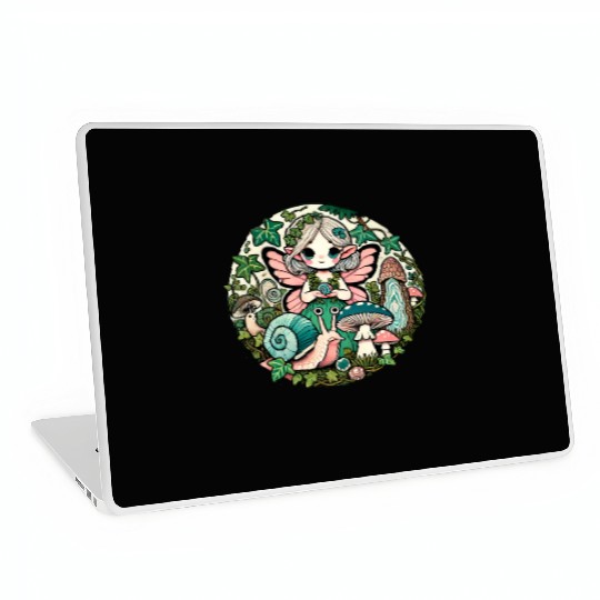 Enchanted Forest Fairy Illustration Laptop Skins