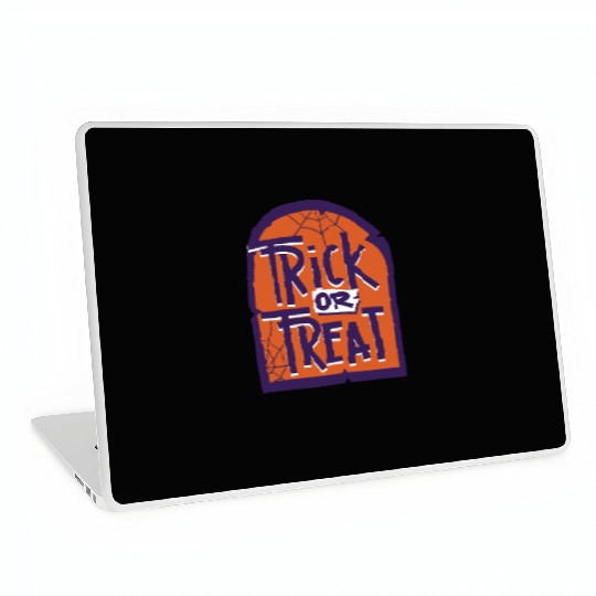 Trick or Treat Halloween Tombstone Laptop Skins