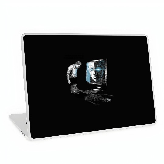 Futuristic AI Cyber Face Illustration Laptop Skins