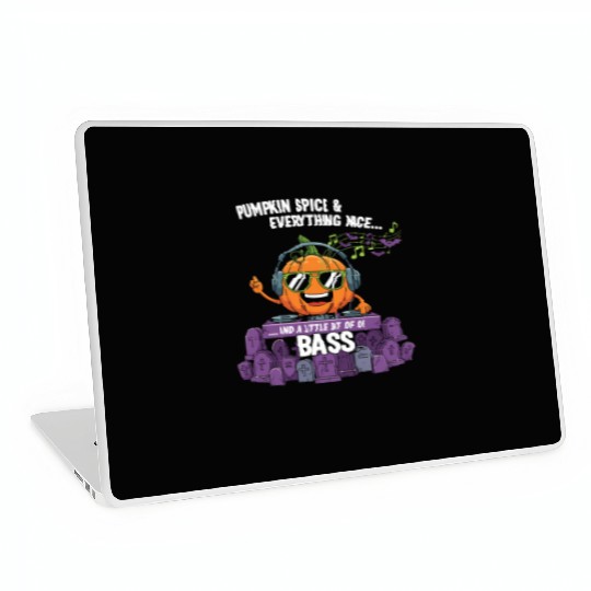 Pumpkin DJ with Bass Vibes Laptop Skins