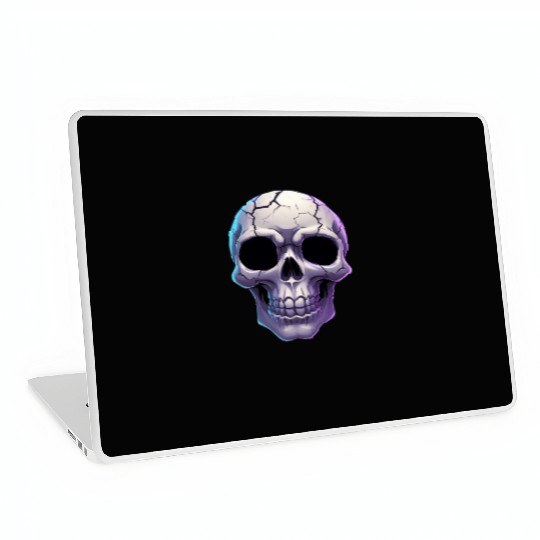 Cracked Midnight Skull Illustration Laptop Skins