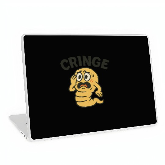 Cringe Meme Worm Illustration Laptop Skins