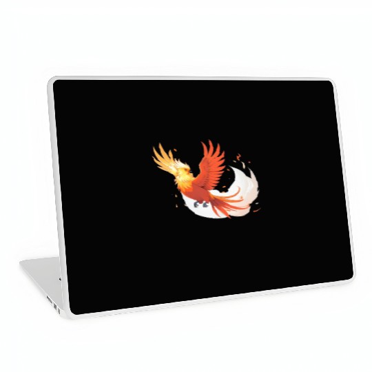 Fiery Mythical Phoenix Illustration Laptop Skins