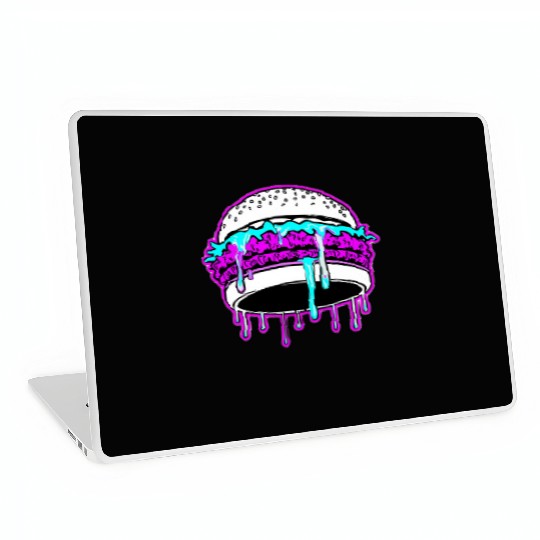 Taste The Glitch Burger – Neon Food Fantasy  Laptop Skins