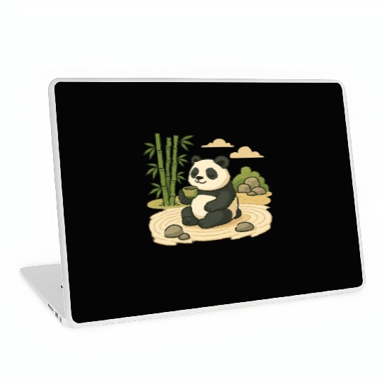 Serene Panda in Bamboo Garden Laptop Skins
