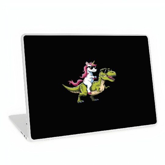 Cool Unicorn Riding T-Rex Dinosaur Laptop Skins