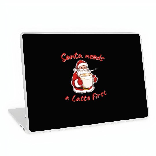 Santa Latte Holiday Design Coffee lovers Laptop Skins
