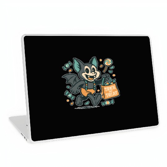 Halloween Bat Costume Playful Illustration Laptop Skins