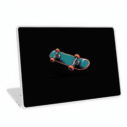 Skateboard in Motion Illustration Laptop Skins