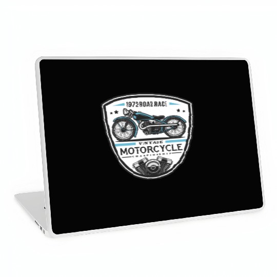 1972 Vintage Motorcycle Road Race Badge Laptop Skins