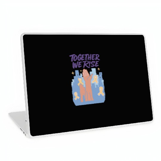 Together We Rise │ Childhood Cancer Awareness	 Laptop Skins