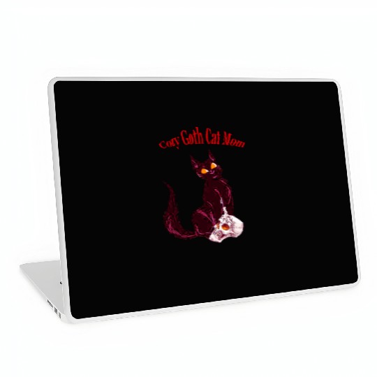 Cozy Gothic Cat Mom Laptop Skins