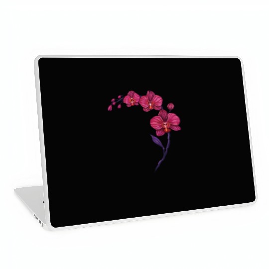 Elegant Violet Pink Orchid Flower Branch Design Laptop Skins