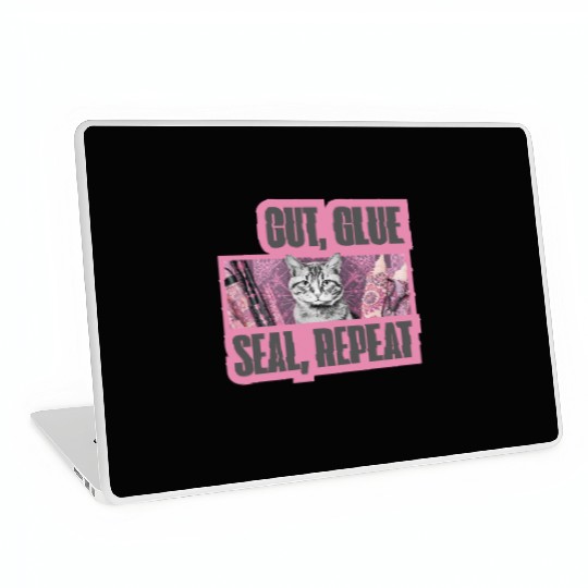 Decoupage Mantra Cut Glue Seal Repeat Cat Laptop Skins