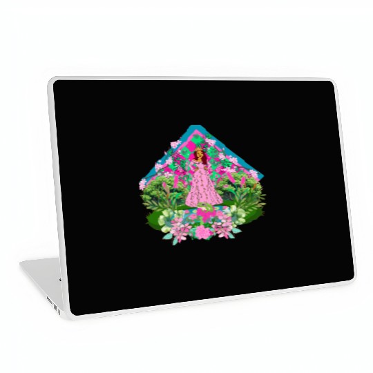Queen in pink and green 2 Laptop Skins