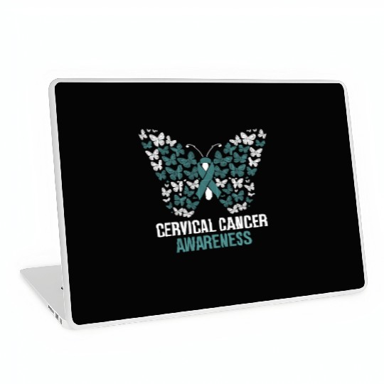 Cervical Cancer Awareness Butterfly Design Laptop Skins