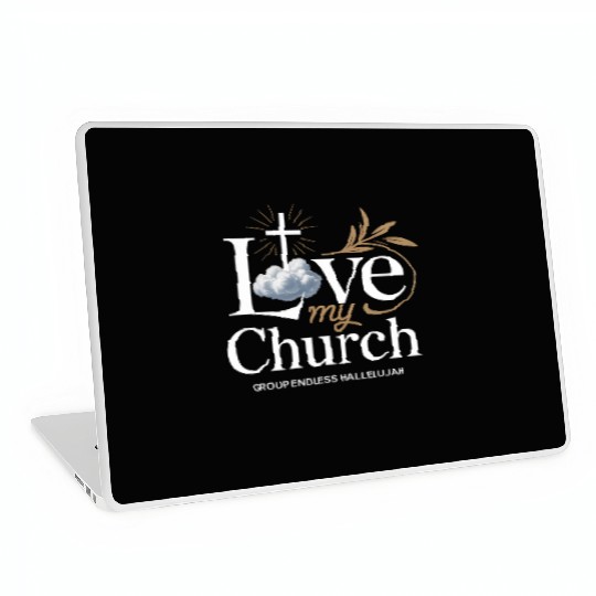 I Love My Church Cross Christian Streetwear Laptop Skins