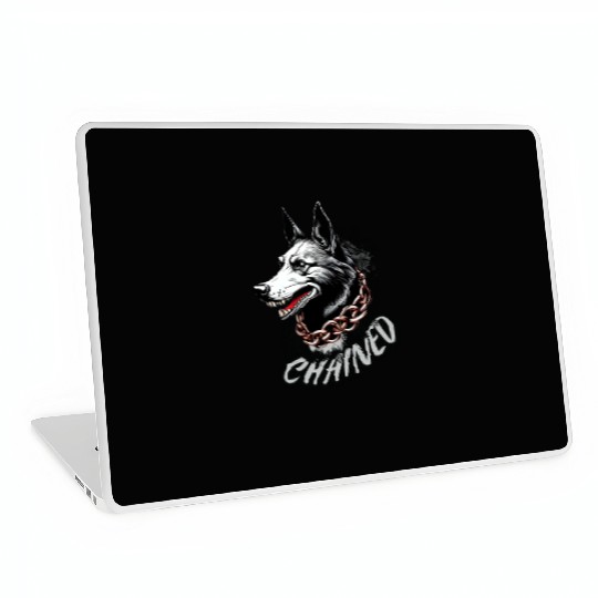 Aggressive Husky with Chain Necklace Design Laptop Skins
