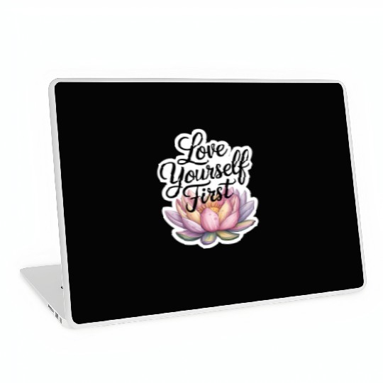 Inspirational Lotus Floral Affirmation Laptop Skins