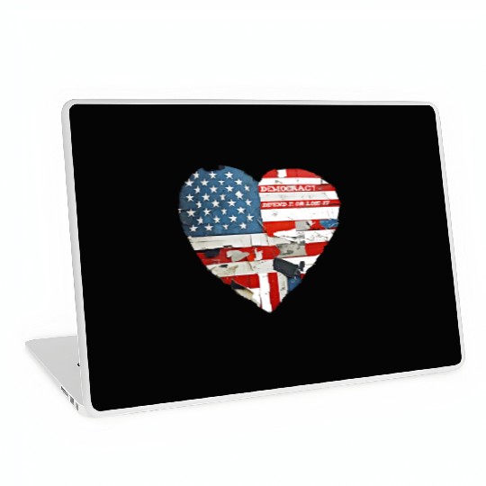 Democracy Defend It Or Lose It USA flag vintage  Laptop Skins
