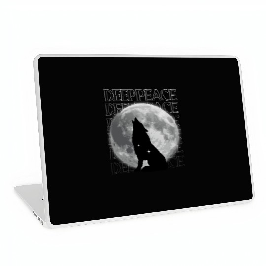 Wolf Howling at Full Moon Design Laptop Skins