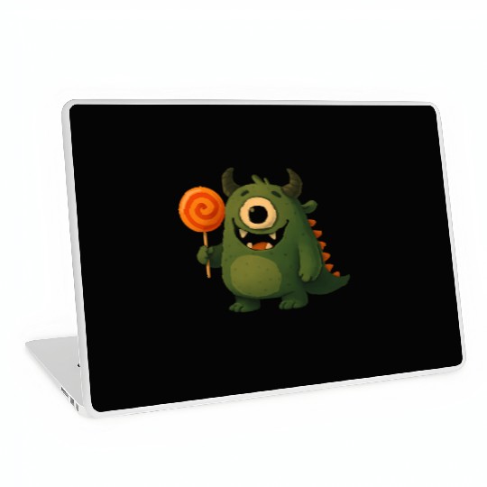 Whimsical Monster with Lollipop Laptop Skins