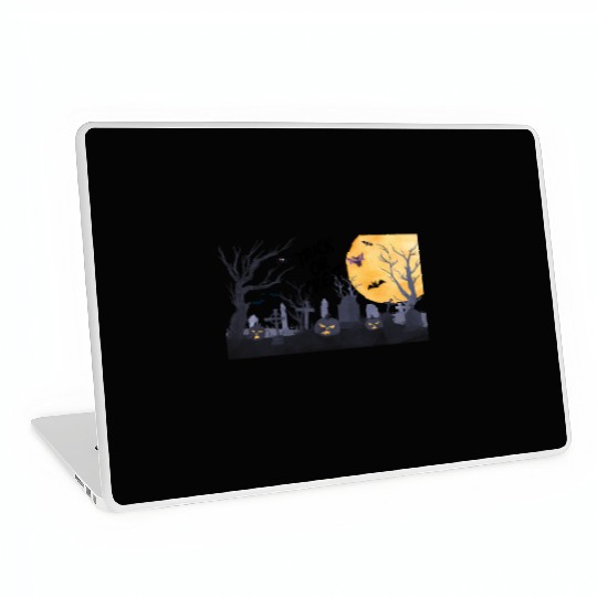 Trick-or-Treat Pumpkin Graveyard Laptop Skins