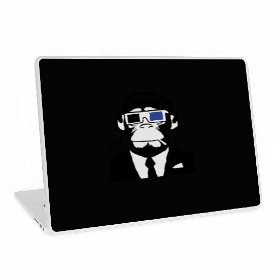 3D Ape Monkey Club Electro Motive Headphones Laptop Skins