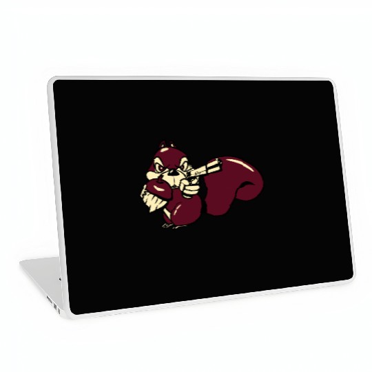 Squirrel witty nut gun Laptop Skins