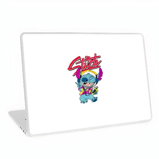 Discover Stich wearing Aloha Laptop Skins, Disney Stitch music Laptop Skins