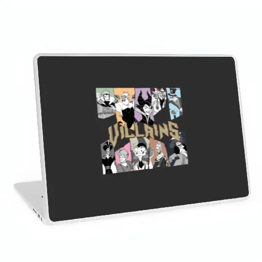 Retro Disney Villains Characters Laptop Skins, Maleficent Ursula Evil Queen Hades Laptop Skins, Disney Villains Group