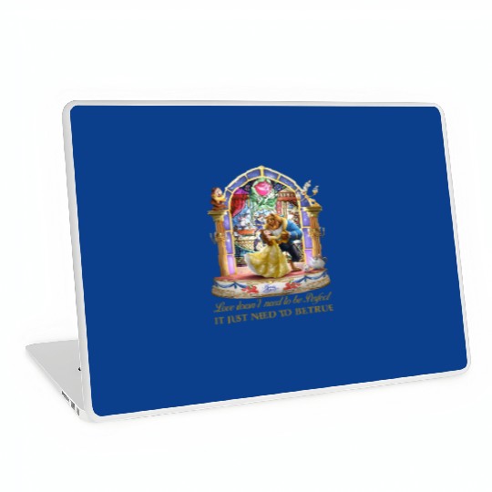 Disney Beauty and The Beast Stained Glass Rose Laptop Skins, Belle Princess Laptop Skins