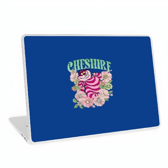 Retro Cheshire Cat Floral Laptop Skins, Alice In Wonderland Laptop Skins, Disney Cats Laptop Skins