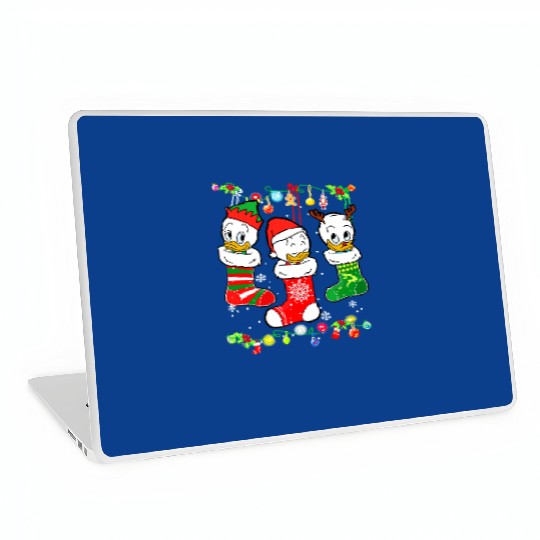 Disney DuckTales Huey, Louie, Dewey Christmas Socks Lights Laptop Skins